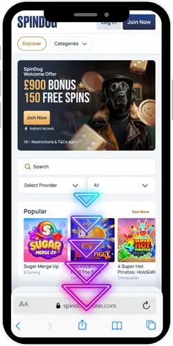 Spindog Casino three-dot menu